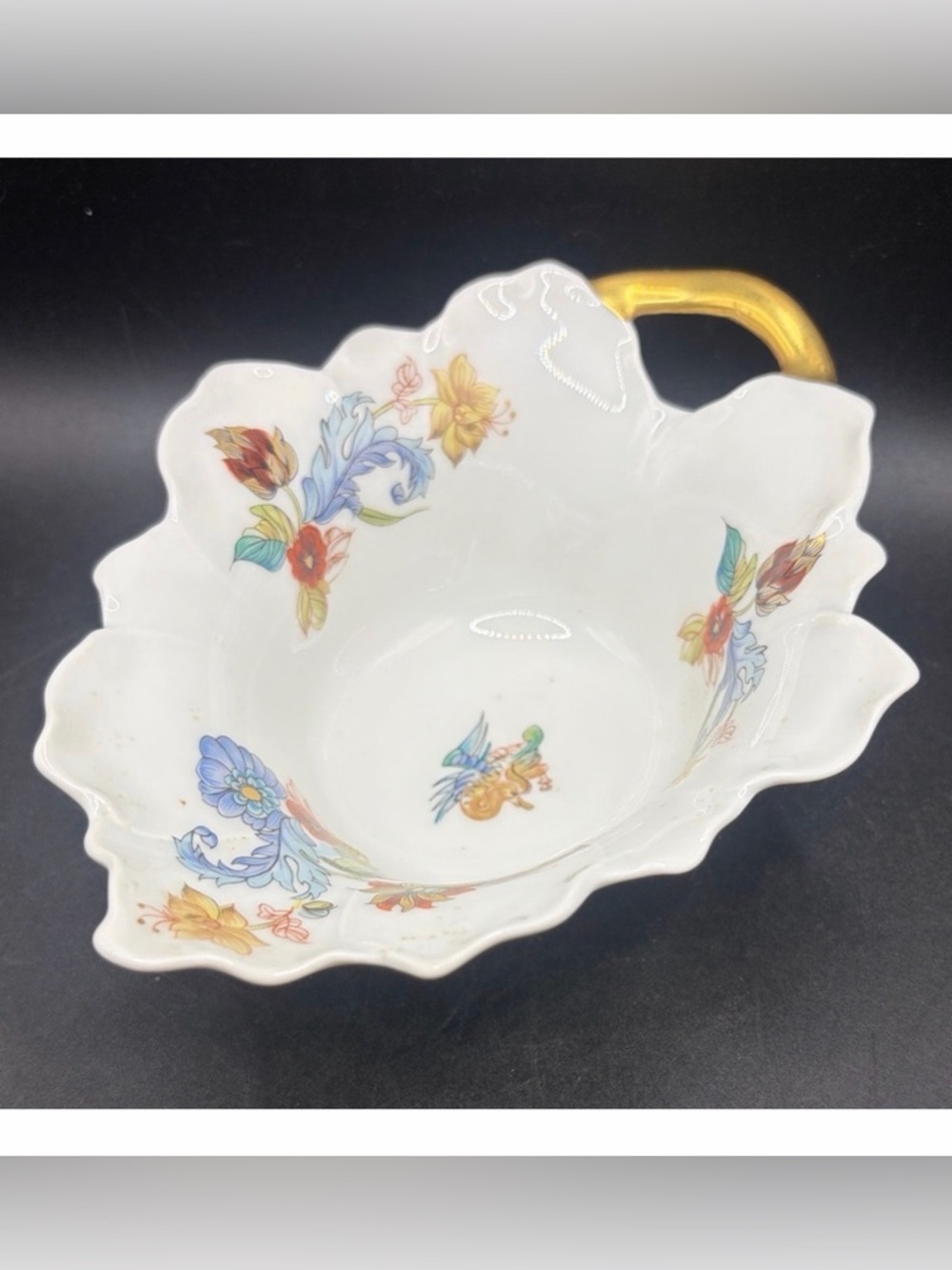 Haviland Limoges France Cathay Hand Painted Porcelain Floral Bird Candy Dish